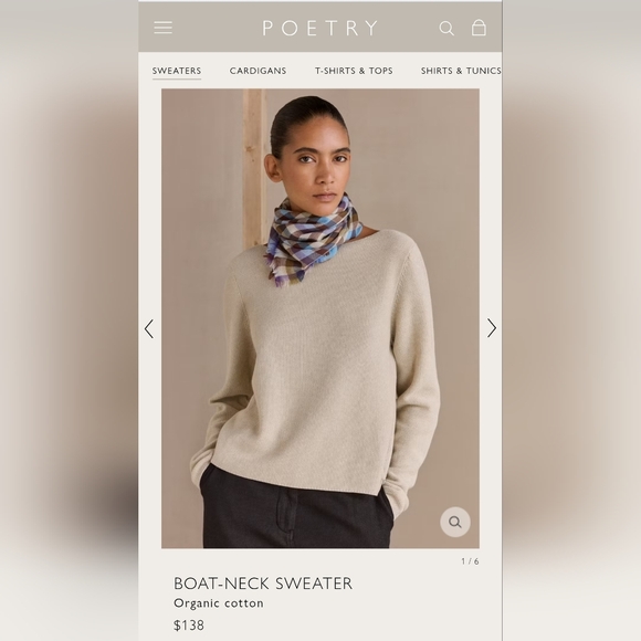 Poetry Anthropologie Mauve Crew Neck Sweater S/4 - Picture 5 of 5